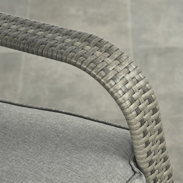 English Elm Outsunny Outdoor Rattan Rocking Recliner With Cushions, Adjustable Footrest & Durable Gray Wicker W2225P174015-GIGA