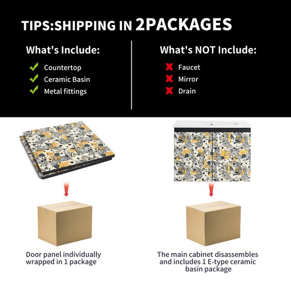 English Elm 24'' Floating Wall-Mounted Bathroom Vanity With Ceramic Sink, Soft-Close Doors & Modern Design P4 W999S00175-GIGA