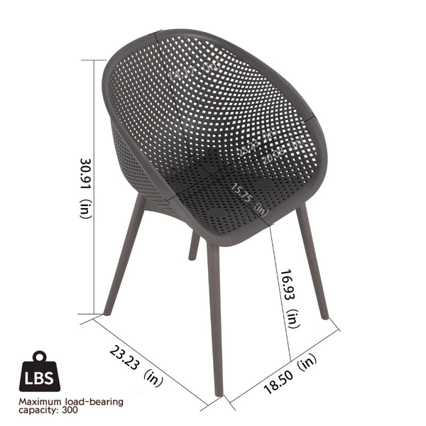 English Elm Summer Outdoor Bistro Set Uv Resistant Polypropylene Slatted Chairs and Round Patio Table Warm Grey,White W3450S00018