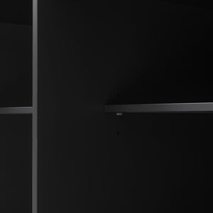 English Elm K&K 48 Inch Kitchen Island Cart with Drop Leaf, Built-In Power Station, Adjustable Shelves & Wheels Black N707P257057B