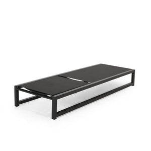 English Elm Christopher Knight Home® - Venice Outdoor Chaise Lounge - Adjustable, Breathable & Durable Black Aluminum Lounge For Patios 61698.00BBLKMP2