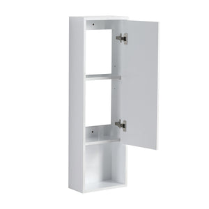 English Elm 12" Modern Bathroom Wall Cabinet With Soft-Close Doors, Space-Saving Float Mount, Glossy White Finish W999P312077