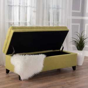 English Elm Christopher Knight Home® - Juliana Storage Ottoman – Stylish Green Upholstered Seat With Hidden Storage For Living Room Essentials 57741.00GRN