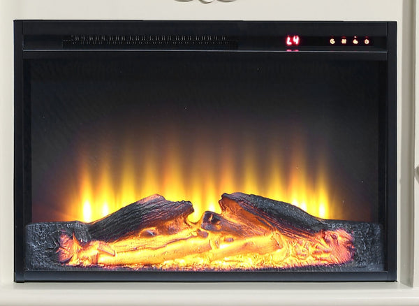 English Elm Adara Antique White Electric Fireplace with LED, Remote & Touch Controls, 1400W Heating, 400 sq ft B2726P315594