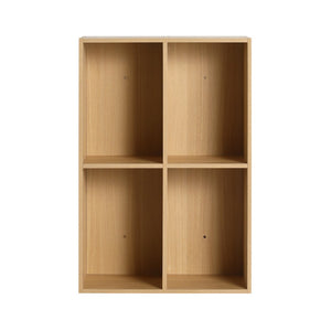 English Elm 24 Inch Wall Mounted Oak Shelving Unit Two Open Compartments for Bathroom or Study W1972P457946