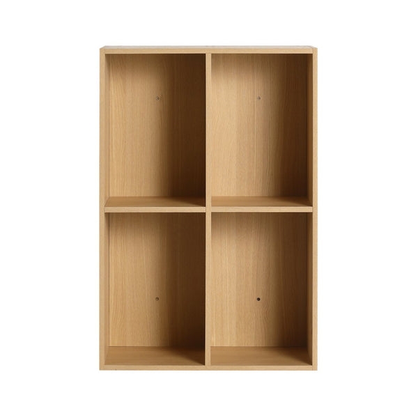 English Elm 24 Inch Wall Mounted Oak Shelving Unit Two Open Compartments for Bathroom or Study W1972P457946