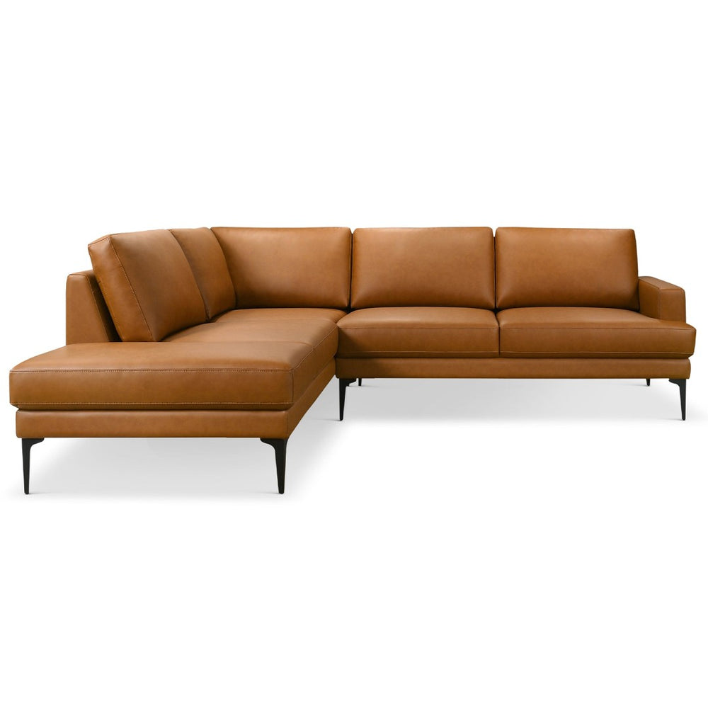 English Elm Bristol Vegan Leather Sectional Sofa Mid-century Modern Left Chaise Living Room B183S00209