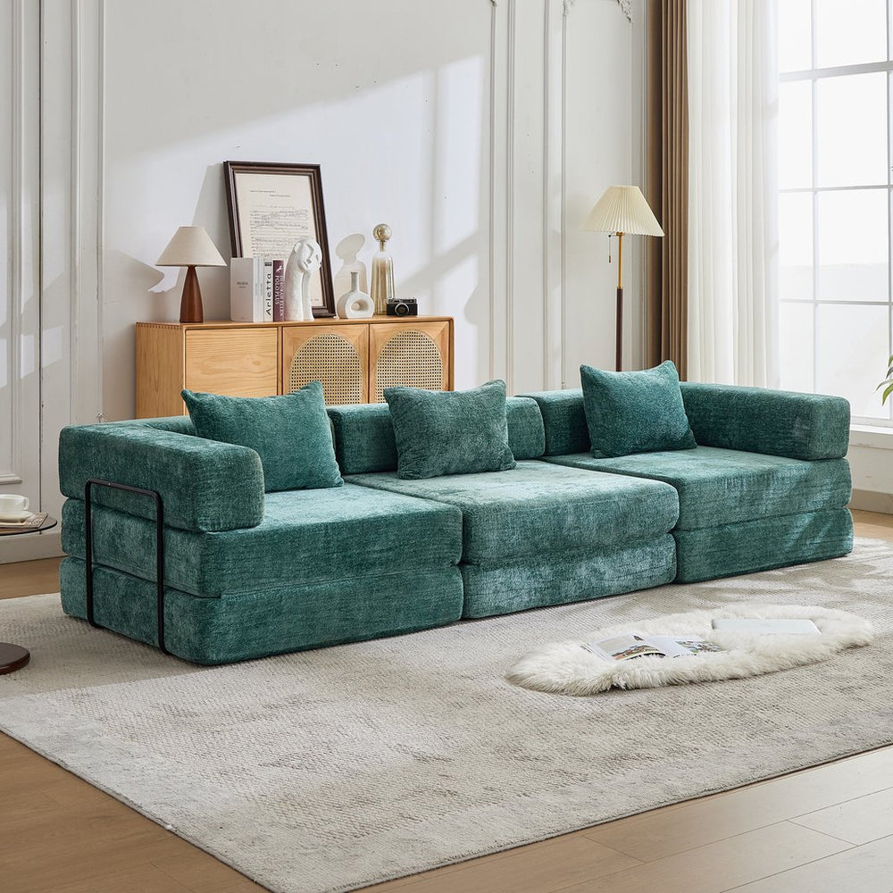 English Elm Compression Sofa - Versatile Chenille Convertible Floor Bed, No Assembly, Perfect For Small Spaces! W3723S00017