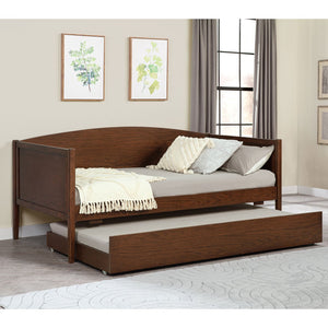 English Elm Fallbrook Twin Daybed with Trundle in Medium Walnut — Elegant, Durable Rubberwood Frame for Cozy Spaces B062S01295