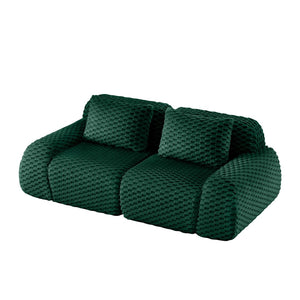 English Elm 82" Modular Sectional Sofa Flannelette Upholstery Deep Seat No Assembly Living Room Green W714P377092