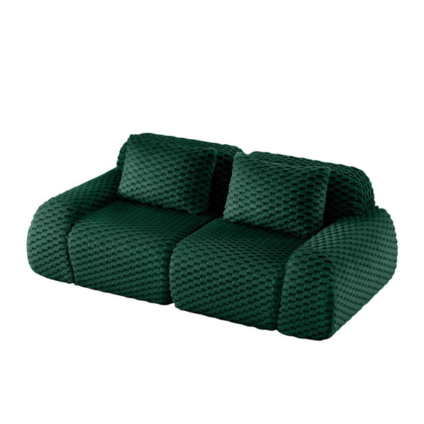 English Elm 82" Modular Sectional Sofa Flannelette Upholstery Deep Seat No Assembly Living Room Green W714P377092