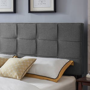 English Elm Christopher Knight Home® - King Linen Upholstered Headboard with Tufted Waffle Stitch, Piped Edges & Adjustable Height, 81" Charcoal grey 66869.00CHARGRY