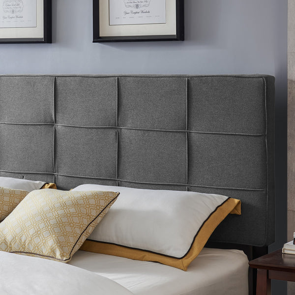 English Elm Christopher Knight Home® - King Linen Upholstered Headboard with Tufted Waffle Stitch, Piped Edges & Adjustable Height, 81" Charcoal grey 66869.00CHARGRY