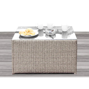 English Elm Fully Assembled Coffee Table - Durable Wicker Design With Plush Cushions For Stylish Outdoor Living B120P205408