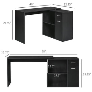 English Elm Rotating Corner Workstation with Hutch Shelving and Farmhouse X-frame Base T3971P470754