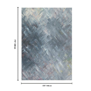 English Elm Artistic Turkish Woven Slate Area Rug Low Pile Gallery Style for Living Spaces B186P428937