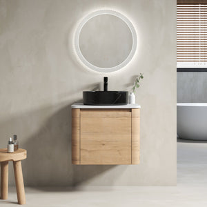 English Elm 24'' Wall-Mounted Bathroom Vanity With Ceramic Sink, Soft-Close Door & Space-Saving Design For Style W999S00396