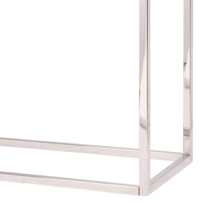 English Elm CONSOLE Boho Glam Recycled Wood Top Console Table with Silver Stainless Steel Frame, 43.5"W, Natural W2297P188660