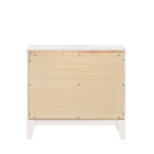 English Elm Contemporary Nightstand with Textured Finish and 2 Drawers — Modern Wooden Bedroom Storage, Easy Assembly White 20 L x 31 W x 26 H B2741P323098