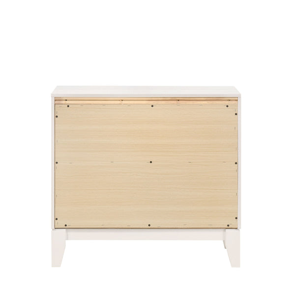 English Elm Contemporary Nightstand with Textured Finish and 2 Drawers — Modern Wooden Bedroom Storage, Easy Assembly White 20 L x 31 W x 26 H B2741P323098