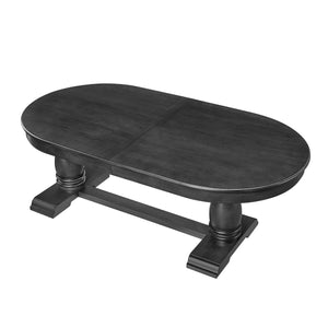 English Elm 94.06 Extendable Wooden Dining Table for 6 - Mid Century Modern MDF Top, Rubberwood Legs, Curved Design, Space-Saving Large Table for Kitchen & Dining (94.06x39.96x29.96) W2582P372897