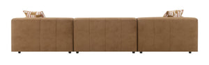 English Elm Contemporary Modular Living Room Sofa in Chocolate Suede with Pocket Coil Support B2726S00574