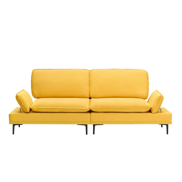 English Elm 89 Inch Premium Soft Yellow Sofa - Stylish, Compact Comfort For Apartment & Office Spaces, Modern Design W1658S00062