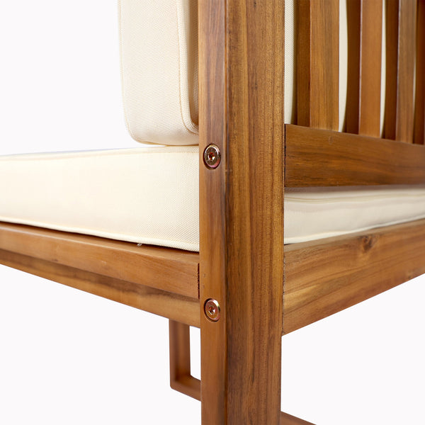 English Elm Christopher Knight Home® - Patio Dining Chairs Set Of 2 - Elegant Acacia Wood With Plush Beige Cushions For Comfort & Style N779P195372B