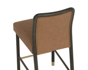 Sunpan JENO Counter Stool in Milliken Cognac - Stylish Mid-Century Modern Design for Kitchen & Bar Use 112613