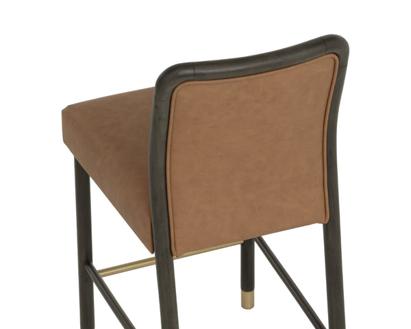 Sunpan JENO Counter Stool in Milliken Cognac - Stylish Mid-Century Modern Design for Kitchen & Bar Use 112613