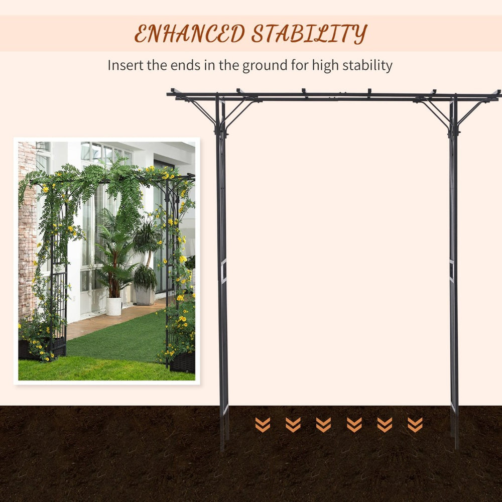 English Elm Outsunny 82'' Elegant Metal Garden Trellis Arch With Durable Steel, Perfect For Weddings & Events W2225P174414-GIGA