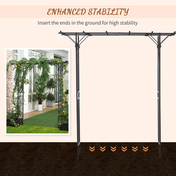 English Elm Outsunny 82'' Elegant Metal Garden Trellis Arch With Durable Steel, Perfect For Weddings & Events W2225P174414-GIGA