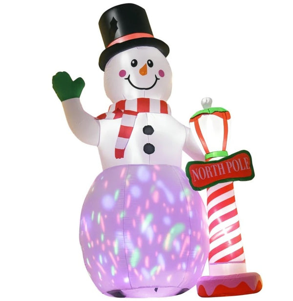 English Elm Christmas Inflatable Gingerbread Couple in Cocoa Mug with Led Lights for Yard Display T3971P412955