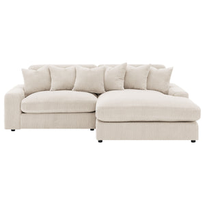 English Elm Upton Sand Reversible Sectional Sofa with Trillium Blend Cushions, Neutral Modern Comfort for Family Living B062S01241