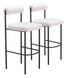 Livorno Barstool - Set of 2 Ivory 109812 Zuo Modern