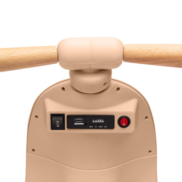 English Elm 12v Kids Electric Tricycle Toddler Ride on Scooter Wooden Handle Parental Remote Control Beige W1578P381432