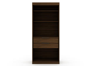 English Elm Mulberry 36" Wardrobe Closet with Adjustable Shelves, Sleek Aluminum Handles, Space-Saving Design Chestnut B365S00006