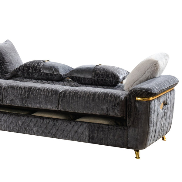 English Elm Argo Contemporary L-shaped Sectional Sofa with Steel Base and Six Seat Capacity Gray B009S02185