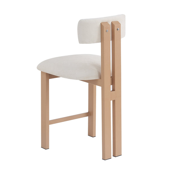 English Elm Christopher Knight Home® - 26.5'' Stylish Round Stools with Low Back - Comfortable Upholstered Seats, Walnut Base, Metal Frame Natural+White N780P236628N