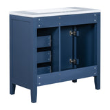 English Elm 36" Bathroom Vanity With Sink Combo, Blue Bathroom Cabinet With Drawers, Solid Frame and Mdf Board