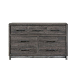 English Elm Modern Two-tone Melamine 7-drawer Dresser with Silver Accents for Stylish Bedrooms B011P255195