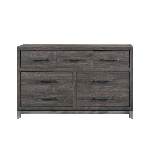 English Elm Modern Two-tone Melamine 7-drawer Dresser with Silver Accents for Stylish Bedrooms B011P255195