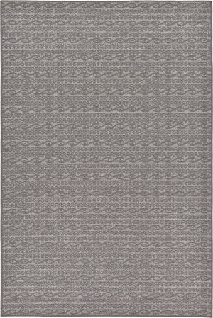 Unique Loom Outdoor Modern Links Machine Made Striped Rug Gray, Gray/Silver 5' 3" x 8' 0"