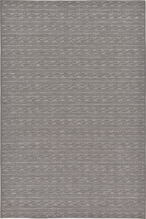 Unique Loom Outdoor Modern Links Machine Made Striped Rug Gray, Gray/Silver 5' 3" x 8' 0"