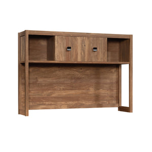 English Elm Hutch, Stylish Brown-Finish Office Storage Solution With Multiple Compartments For Organized Workspaces B356P367795