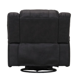 English Elm Wallace & Bay - Black Swivel Gliding Recliner in Licorice Fabric — Contemporary, Easy-Care Comfort with Smooth Motion and Compact Profile B361P384412