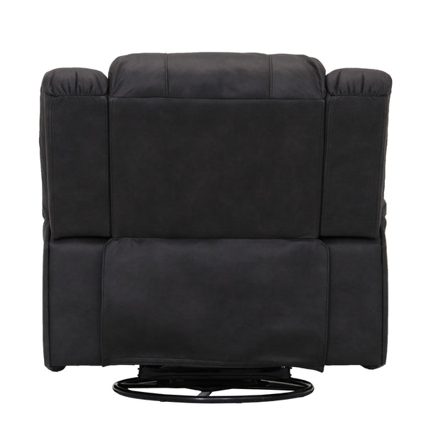 English Elm Wallace & Bay - Black Swivel Gliding Recliner in Licorice Fabric — Contemporary, Easy-Care Comfort with Smooth Motion and Compact Profile B361P384412