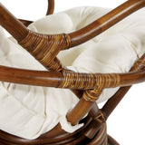 OSP Home Furnishings Kauai Rattan Swivel Rocker Chair Linen