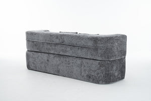 English Elm 3 Seater Convertible Sofa Bed with Chenille Upholstery and High-Density Sponge for Superior Comfort and Support Grey T3903P379835