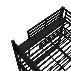 English Elm Full/Full Xl Over Queen Metal Triple Bunk Bed With Safety Guardrails – Heavy-Duty, Noise-Reducing Design W1580S00175